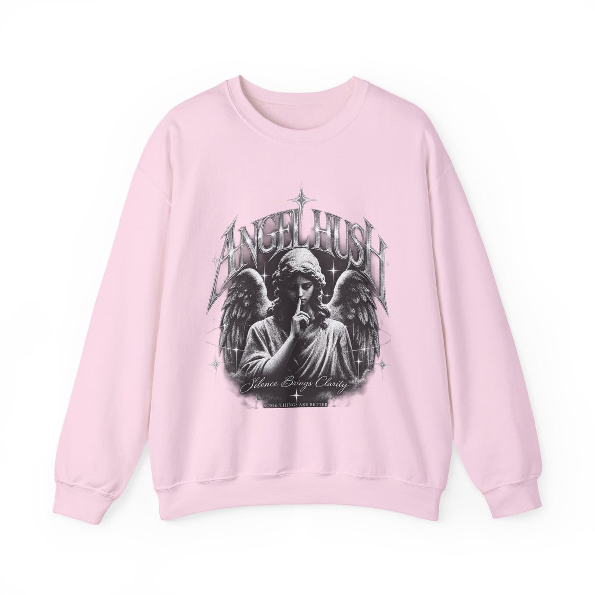 Angel Hush Crewneck Sweatshirt — Gothic Angel Graphic Pullover
