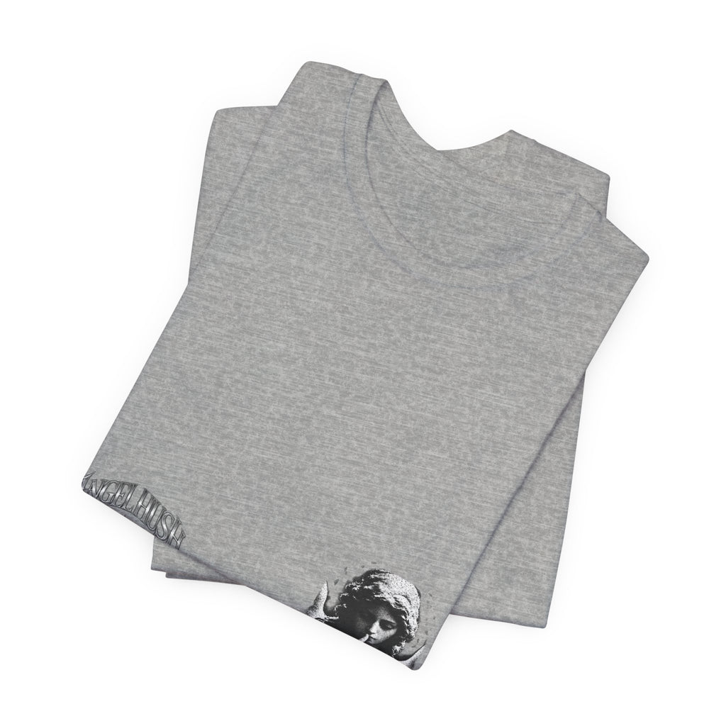 Graphic Tee — Small Chest Gothic 'Angel Hush' Cross Design