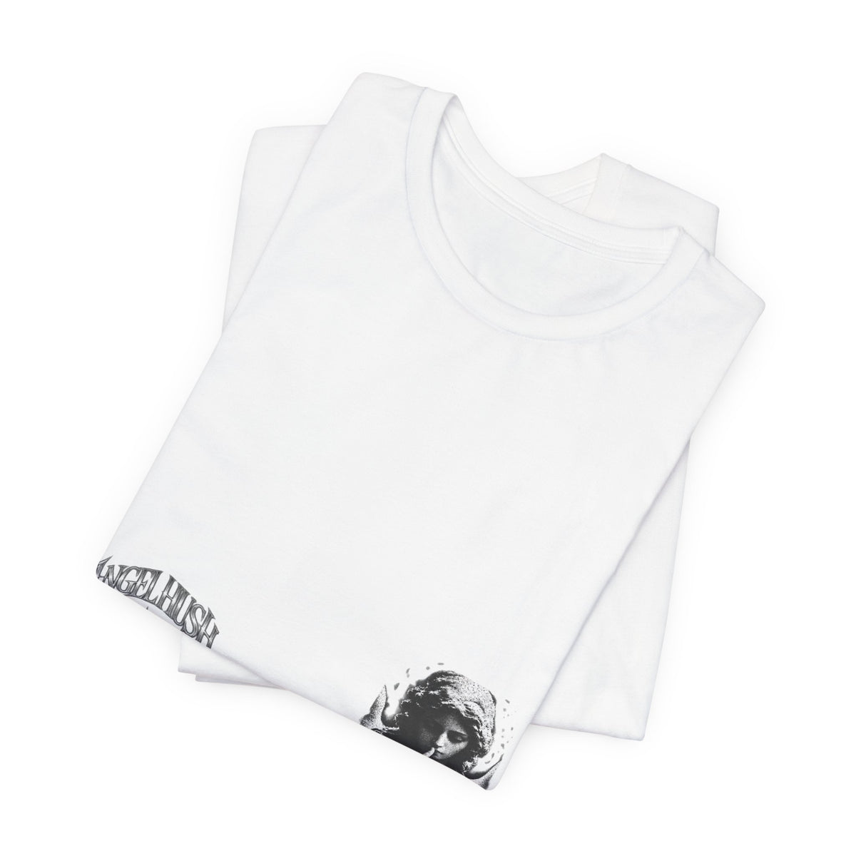 Graphic Tee — Small Chest Gothic 'Angel Hush' Cross Design