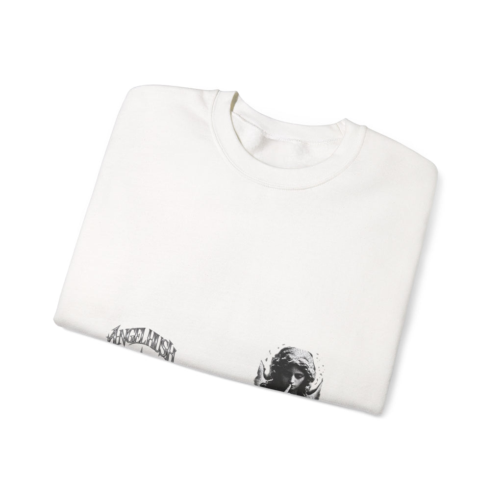Angel Hush Crewneck Sweatshirt — Retro Gothic Portrait Graphic