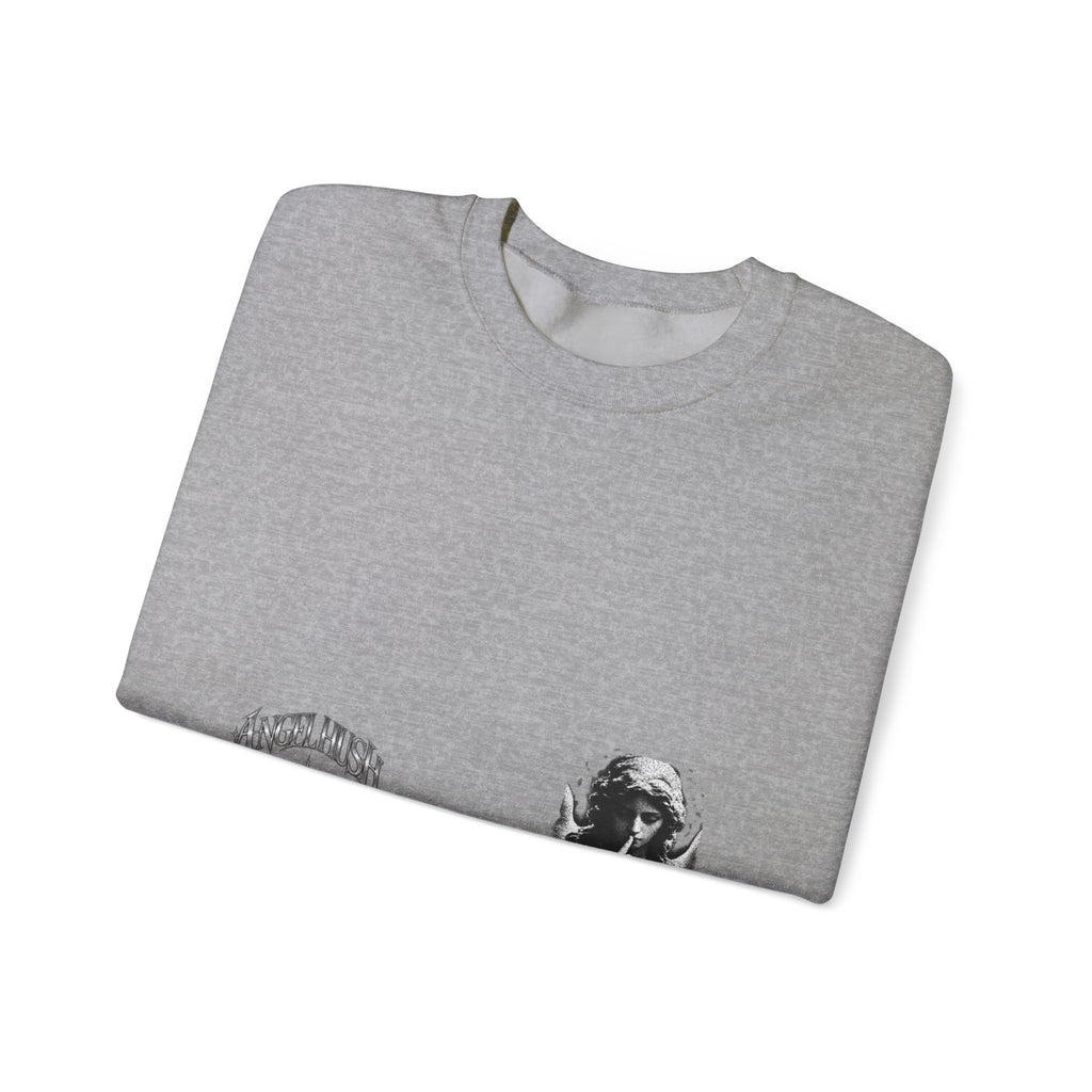 Angel Hush Crewneck Sweatshirt — Retro Gothic Portrait Graphic