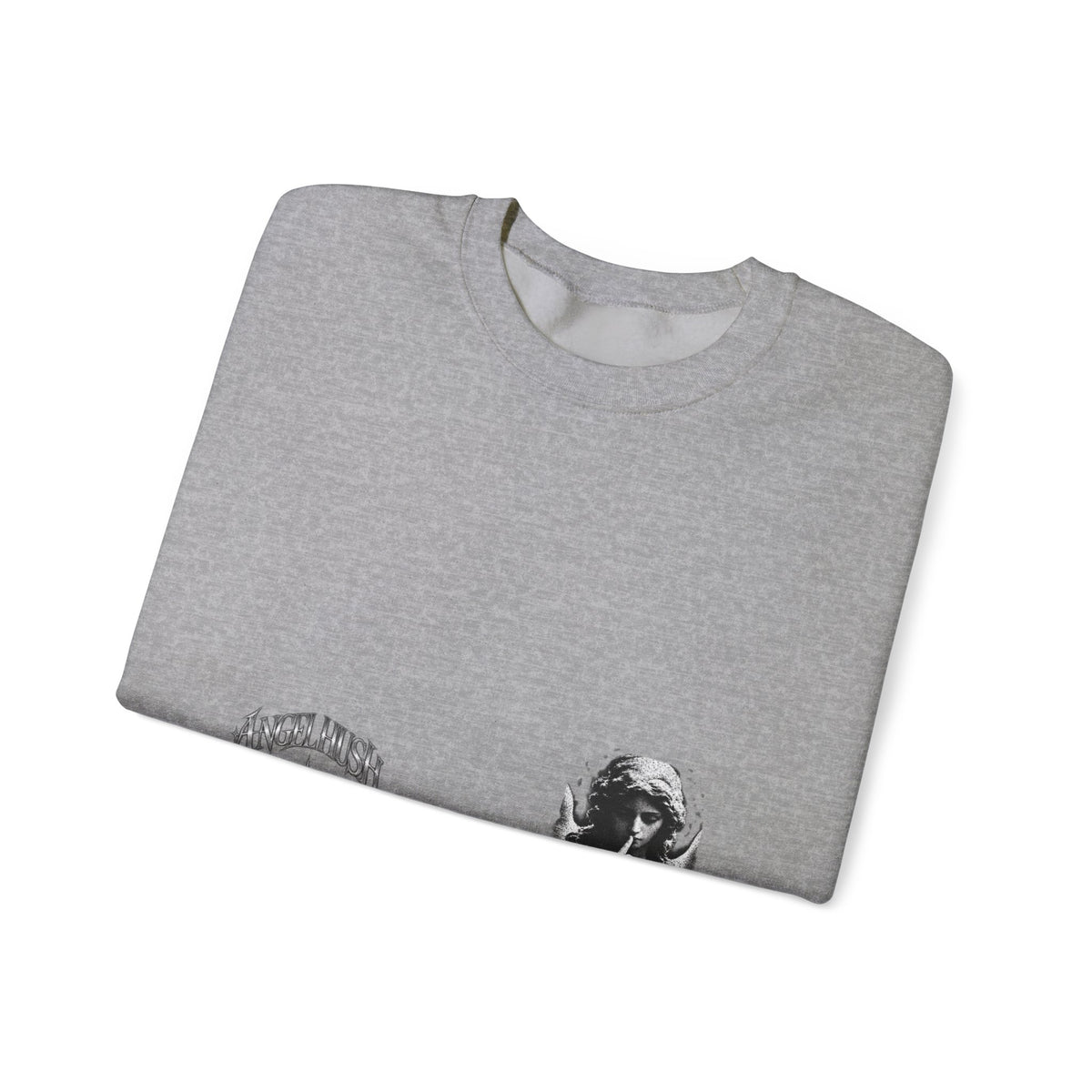 Angel Hush Crewneck Sweatshirt — Retro Gothic Portrait Graphic
