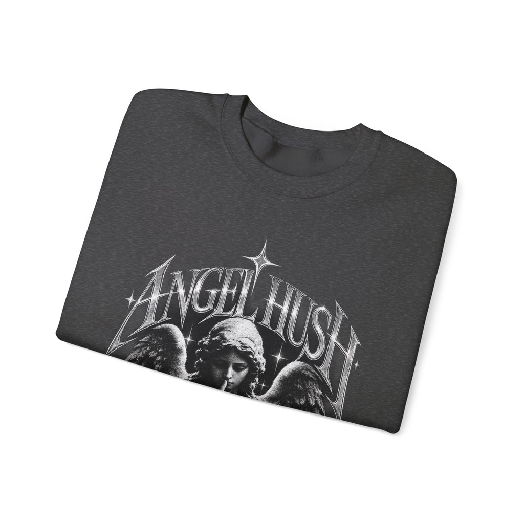 Angel Hush Crewneck Sweatshirt — Gothic Angel Graphic Pullover