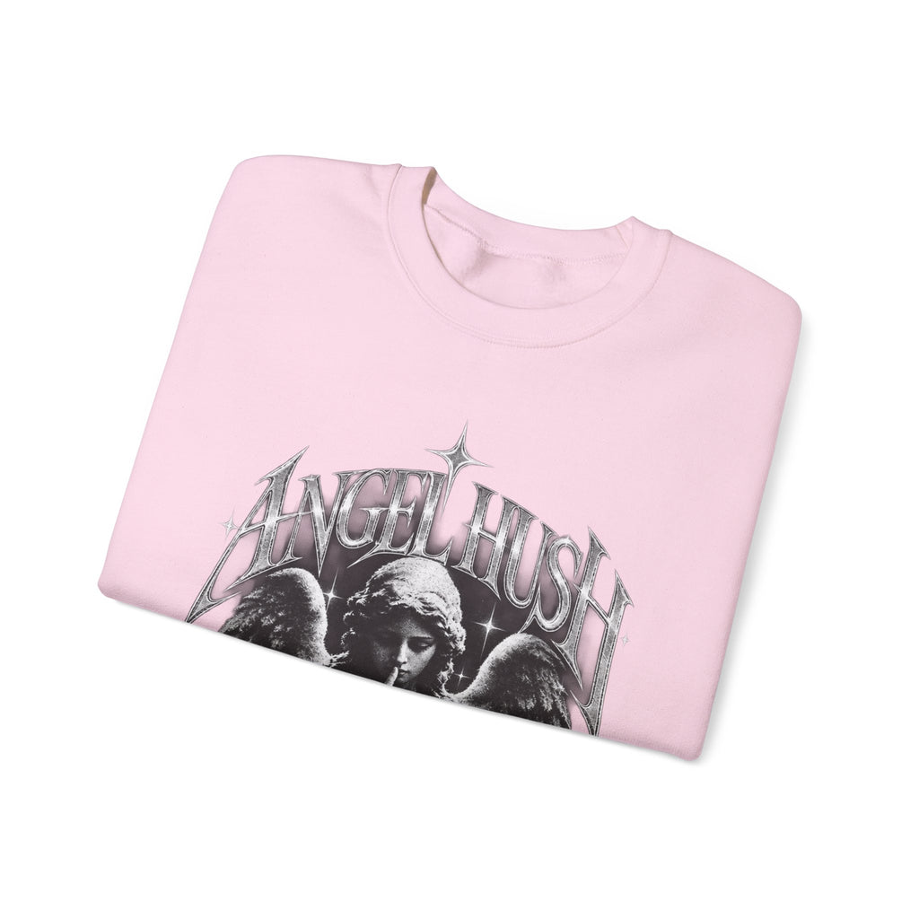 Angel Hush Crewneck Sweatshirt — Gothic Angel Graphic Pullover