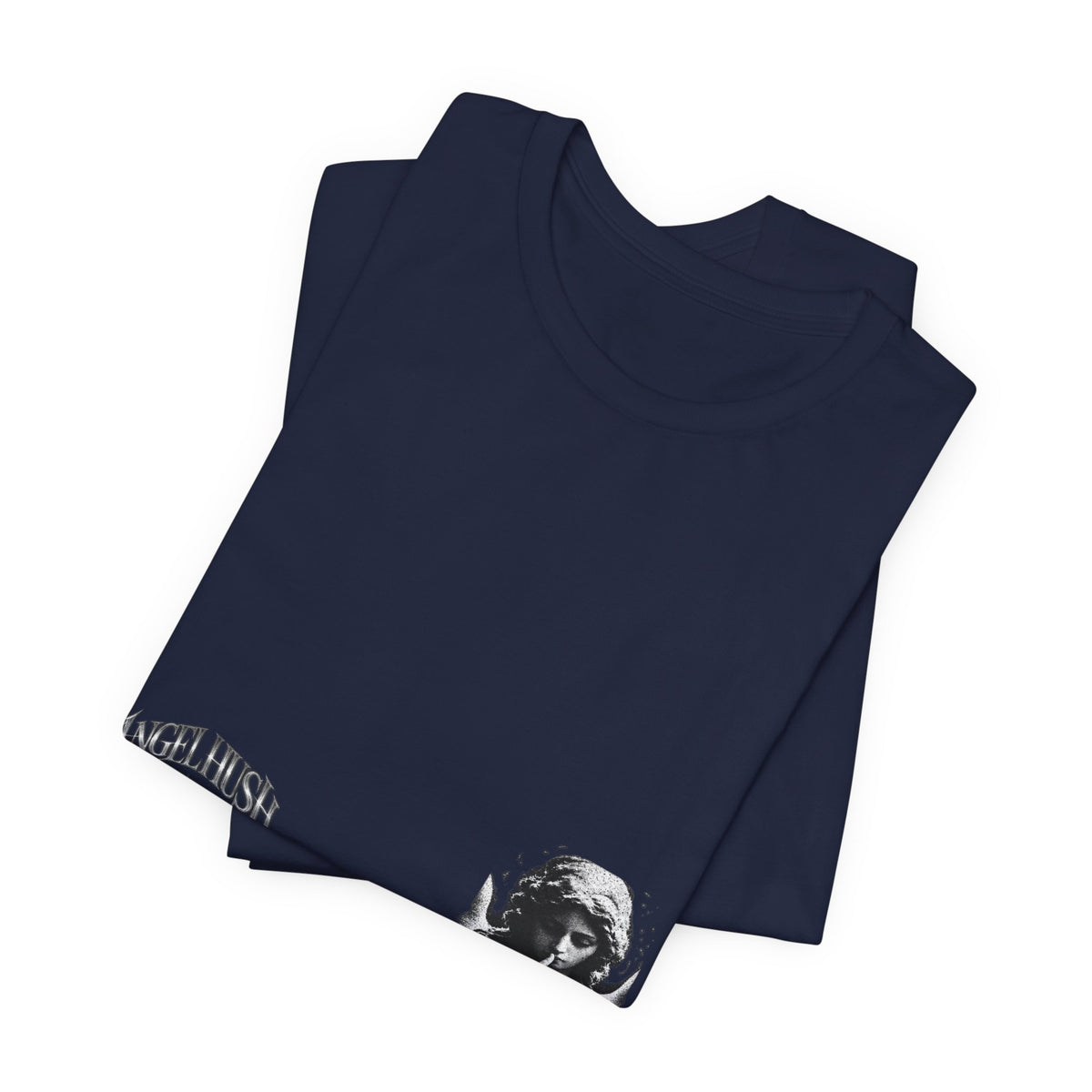 Graphic Tee — Small Chest Gothic 'Angel Hush' Cross Design