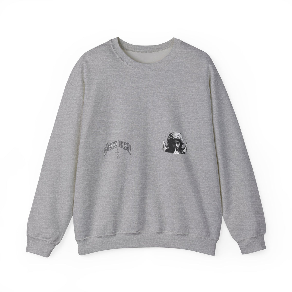 Angel Hush Crewneck Sweatshirt — Retro Gothic Portrait Graphic