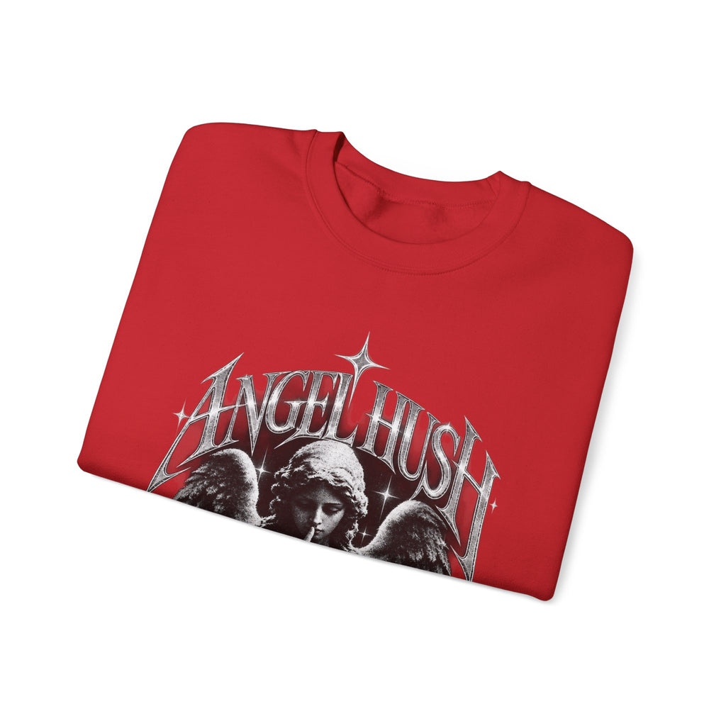 Angel Hush Crewneck Sweatshirt — Gothic Angel Graphic Pullover