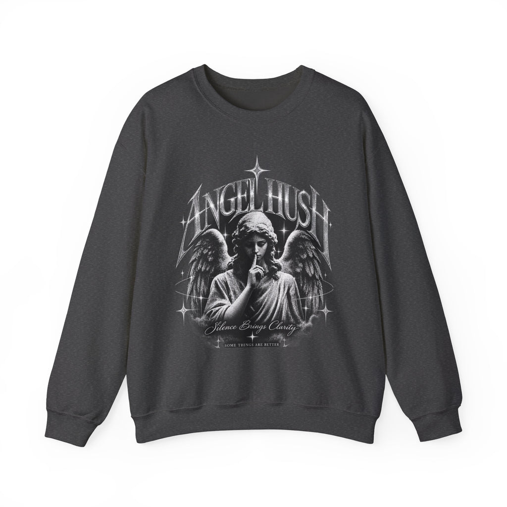 Angel Hush Crewneck Sweatshirt — Gothic Angel Graphic Pullover