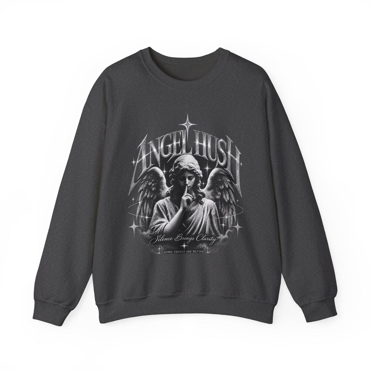 Angel Hush Crewneck Sweatshirt — Gothic Angel Graphic Pullover
