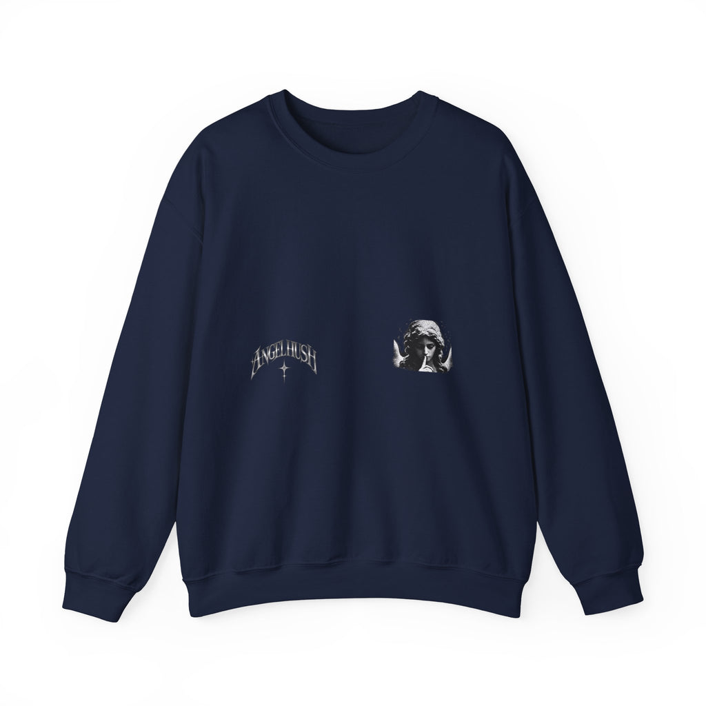 Angel Hush Crewneck Sweatshirt — Retro Gothic Portrait Graphic