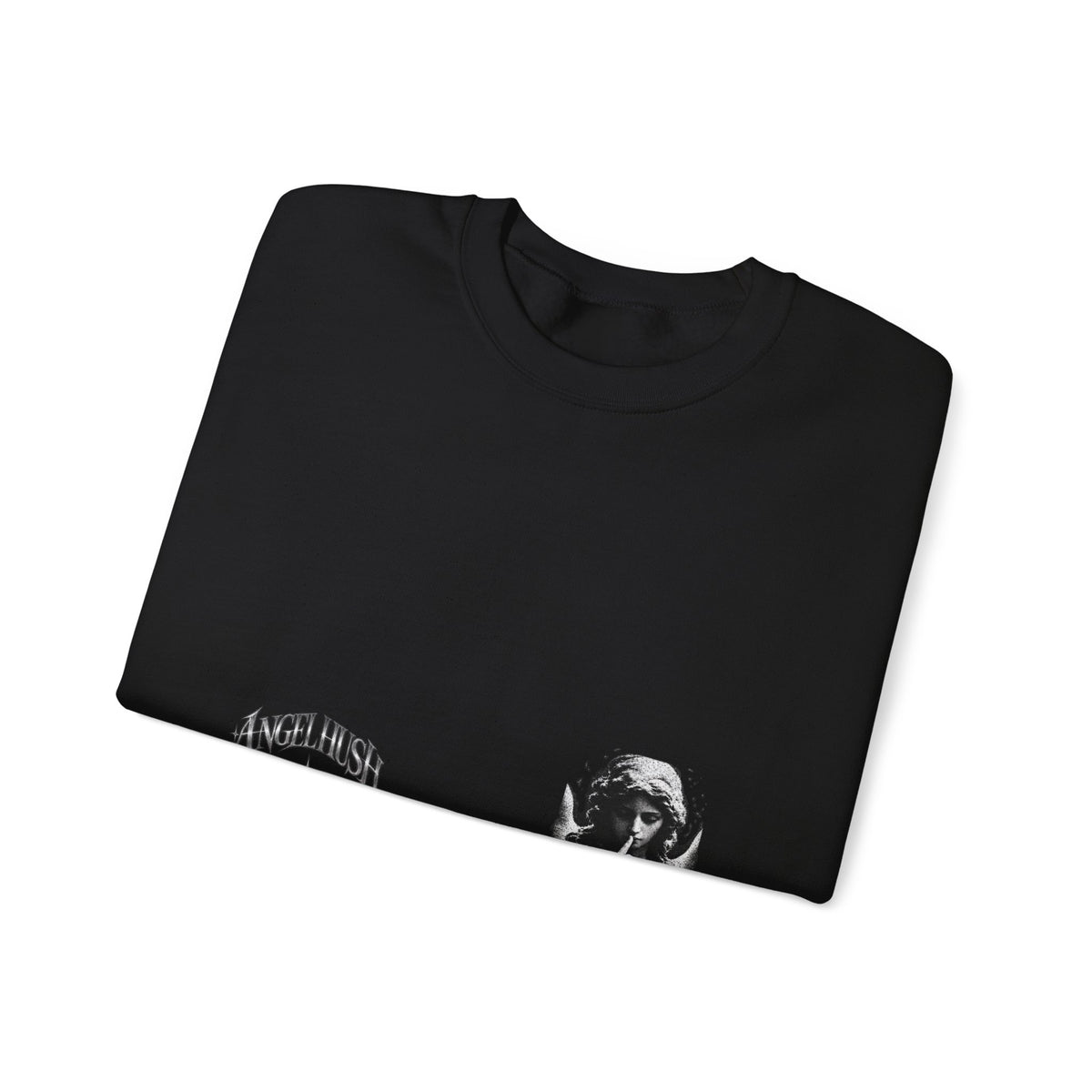 Angel Hush Crewneck Sweatshirt — Retro Gothic Portrait Graphic