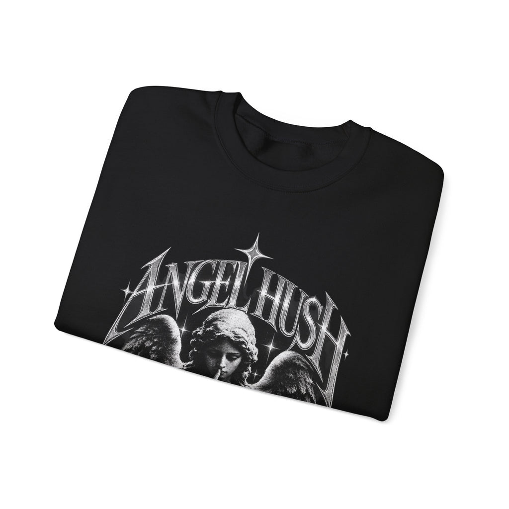 Angel Hush Crewneck Sweatshirt — Gothic Angel Graphic Pullover