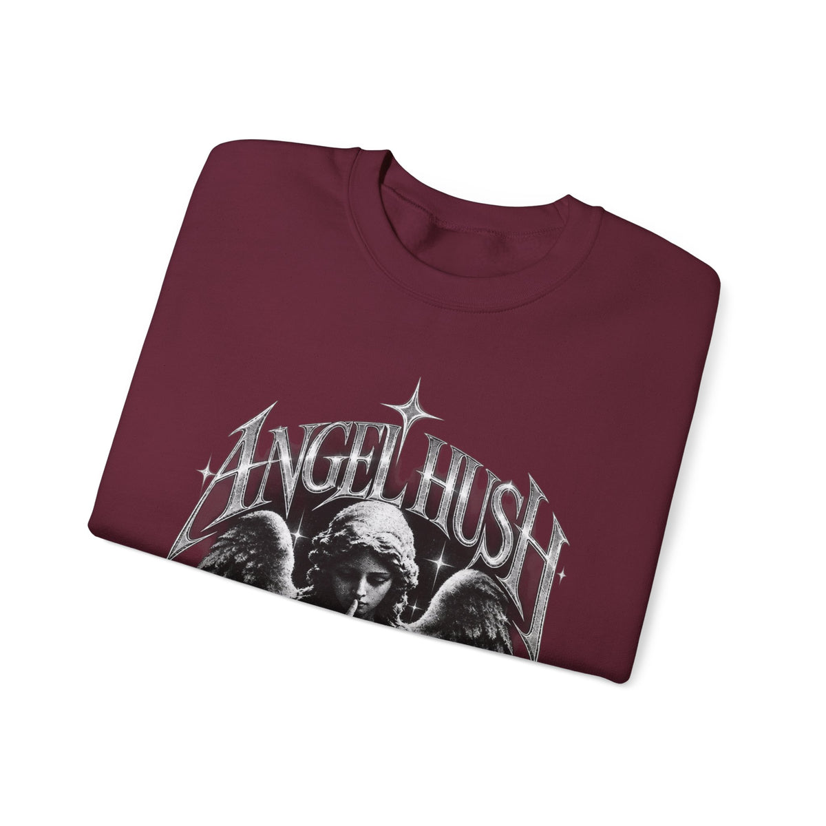 Angel Hush Crewneck Sweatshirt — Gothic Angel Graphic Pullover